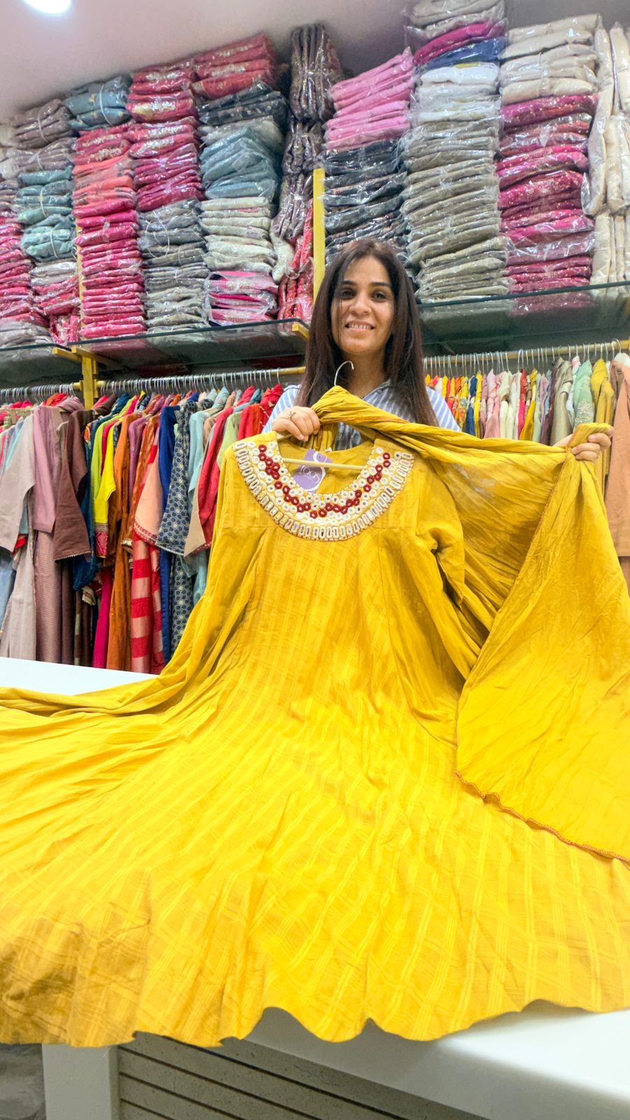 Sunflower Yellow Embellished Anarkali Set