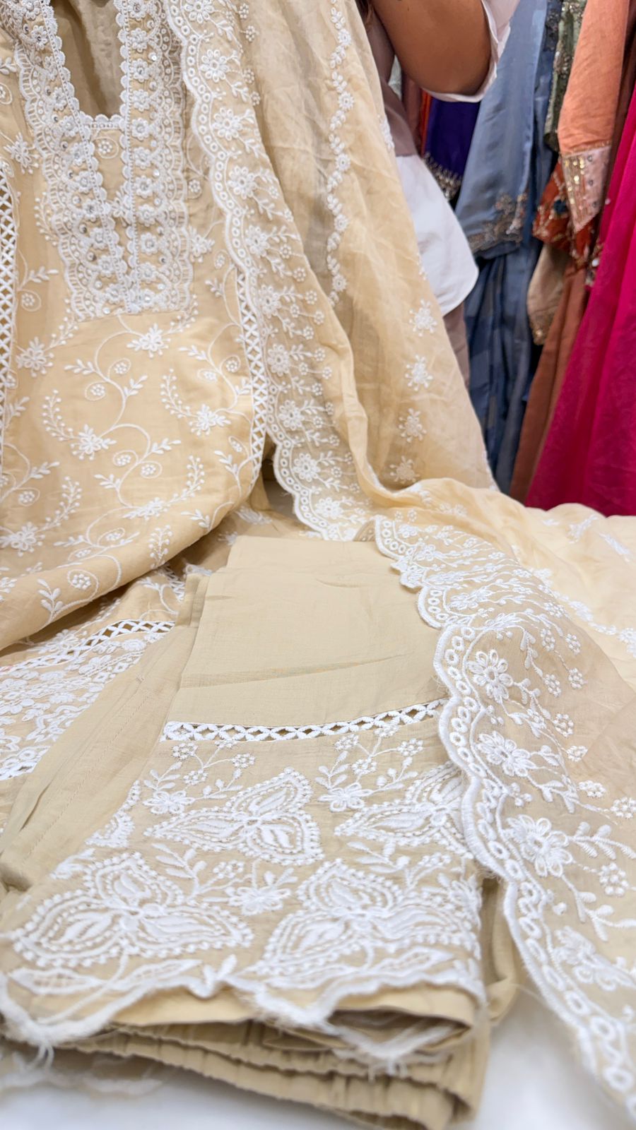 Embroidered Straight Suit Set