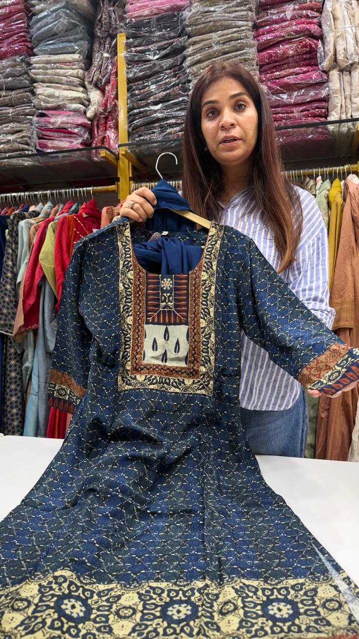 Midnight Indigo Maslin Suit Set