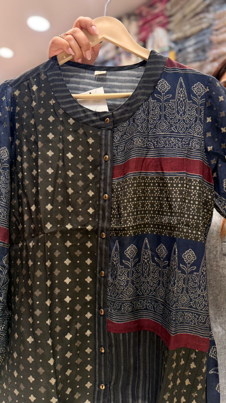 Midnight Fern Pure Maslin Printed Shirt
