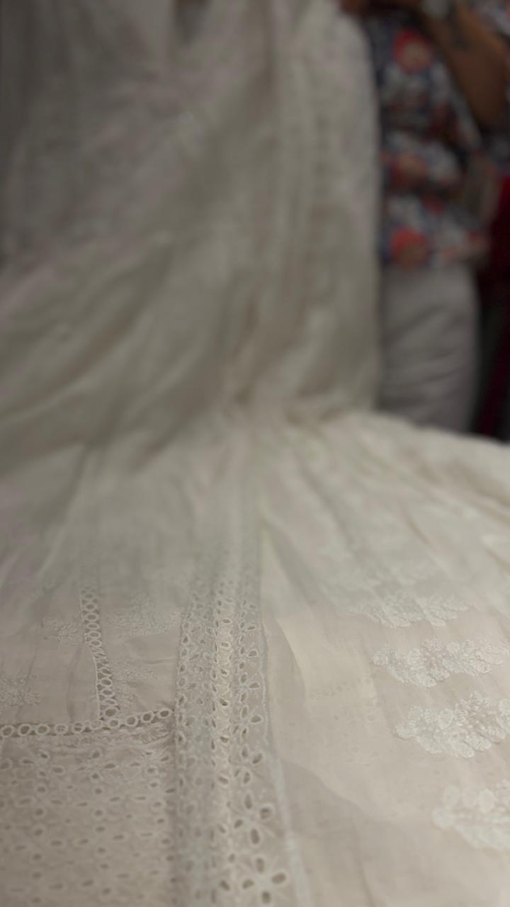Ivory Grace Chikankari Anarkali Suit Set