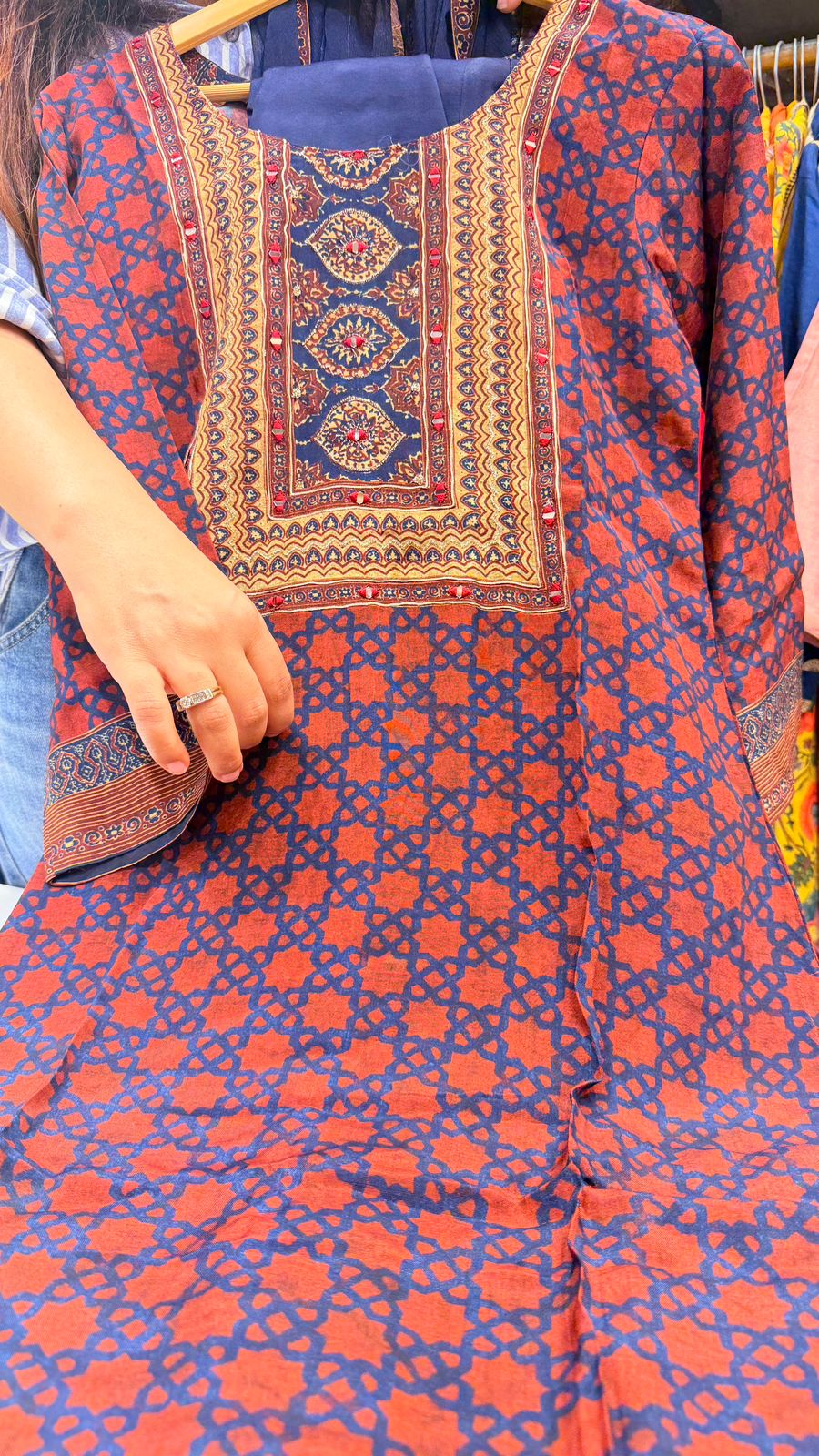 Rust & Indigo Maslin Printed Suit Set