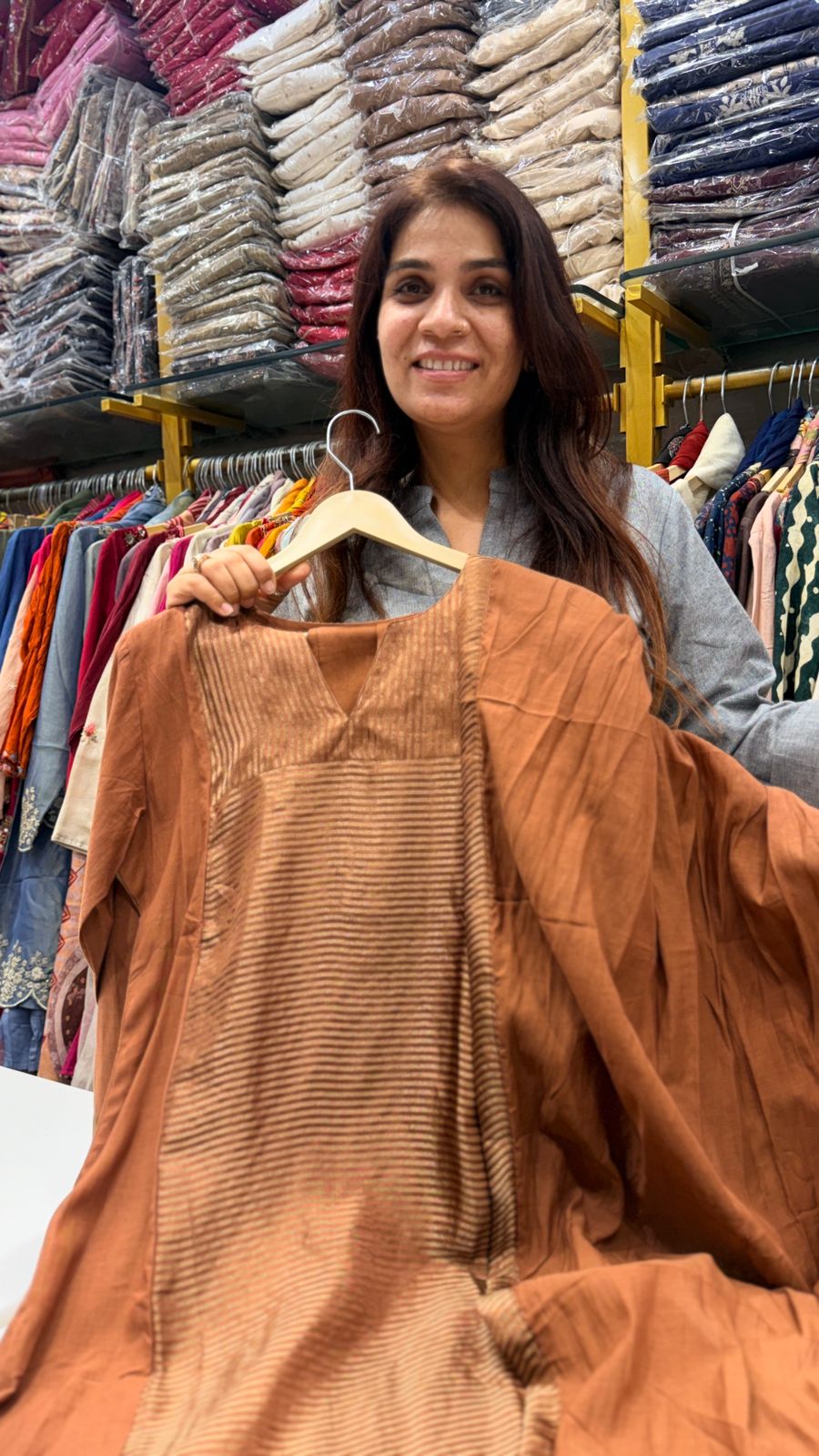 Rust Copper Lurex Work Suit Set