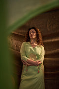 Pista Green Mandala Embroidered Anarkali Suit Set with Dupatta