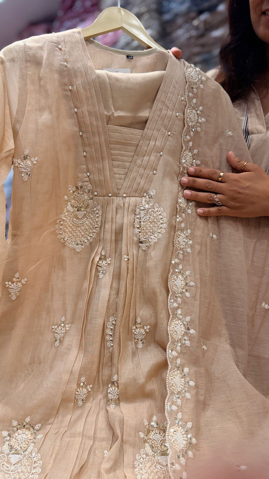 Blush Pearl Mul Chanderi Suit Set