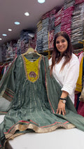 Olive Green Embroidered Festive Suit Set with Dupatta