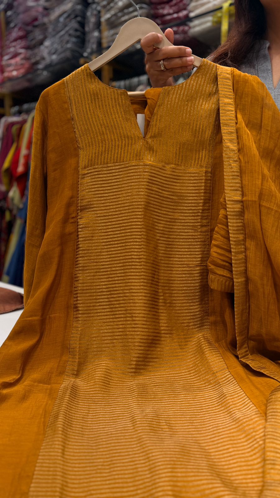 Mustered Lurex Work Suit Set