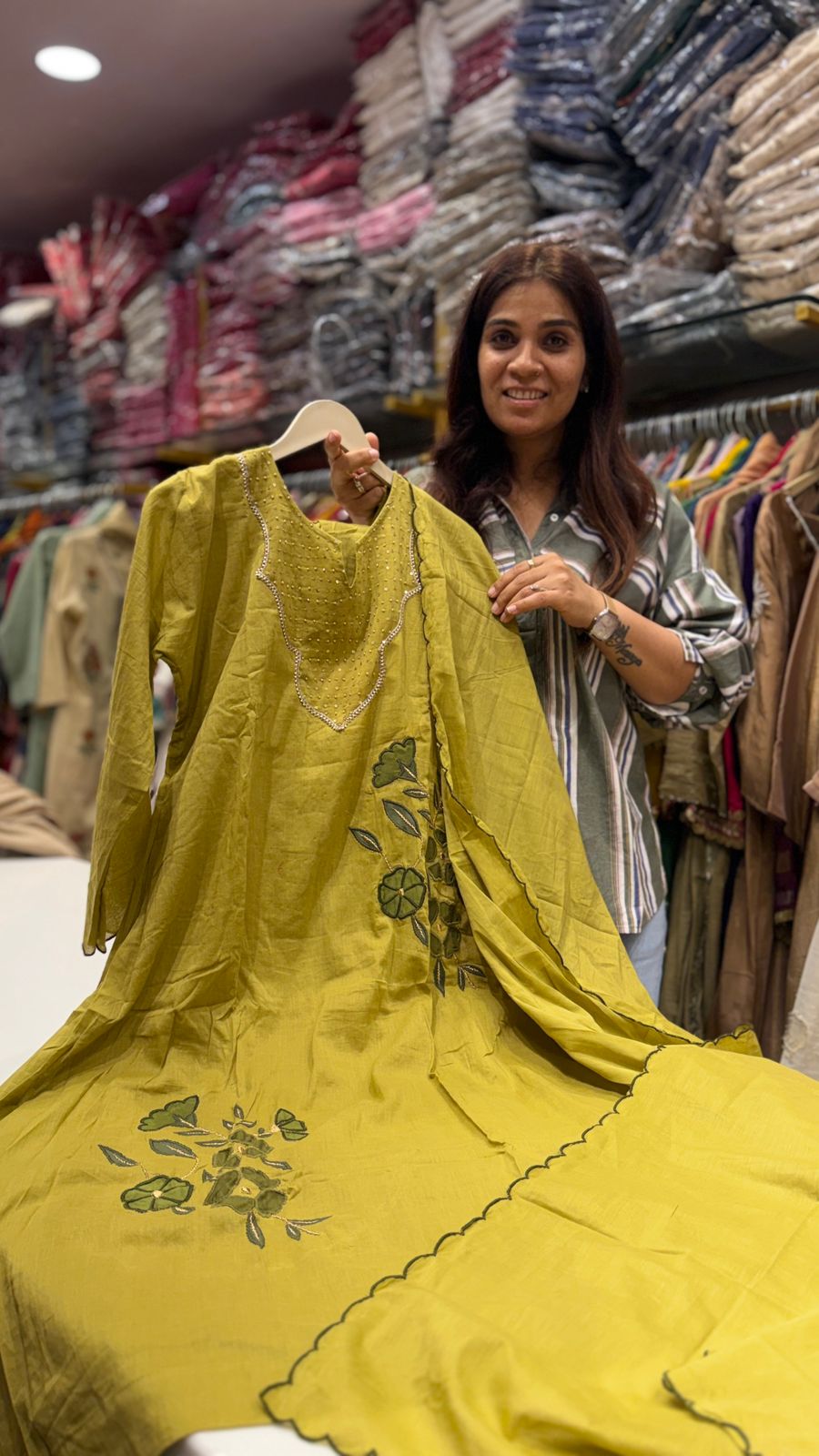 Mustard Meadow Mul Cotton Suit Set