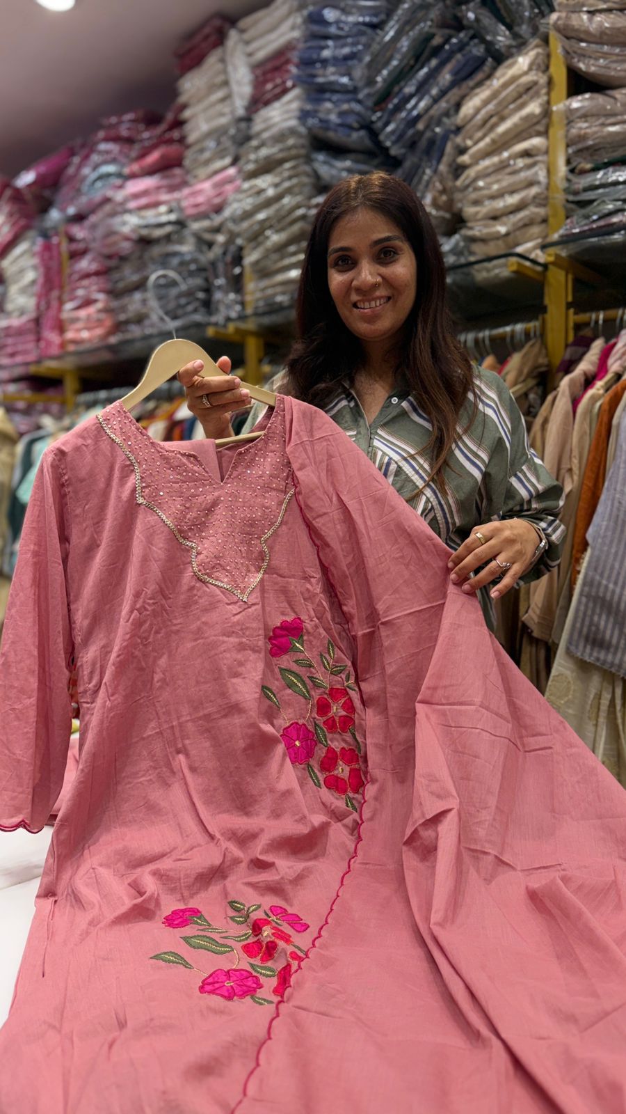 Rose Bloom Mul Cotton Suit Set