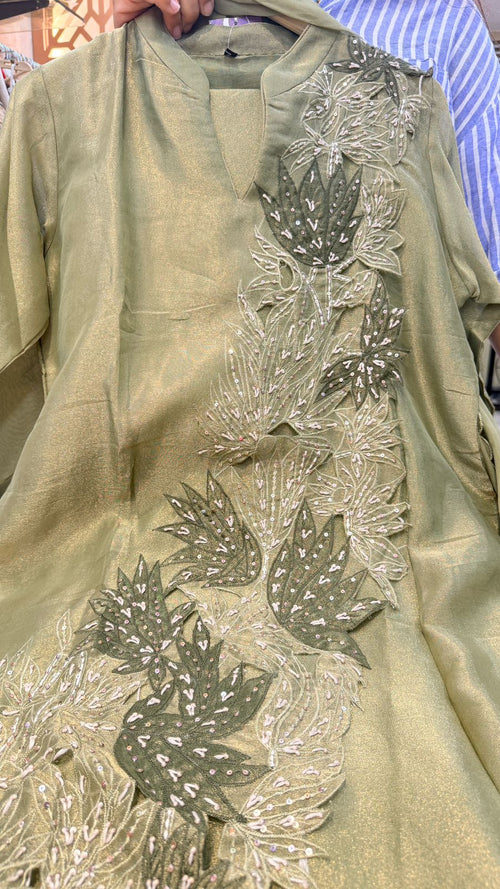 Pale Green Elite Laser Cut Suit Set