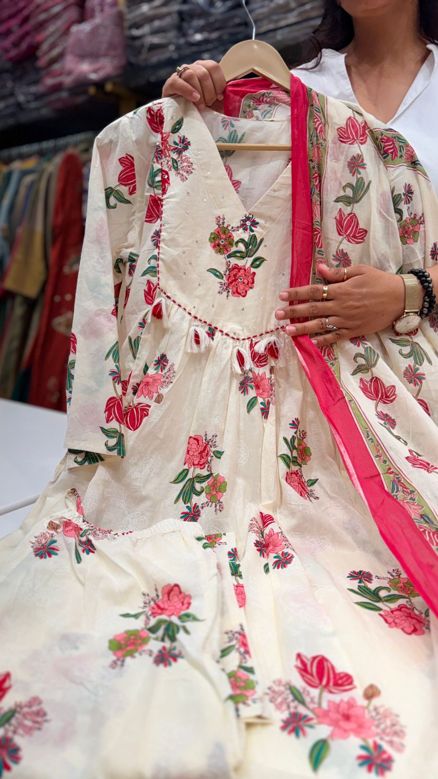 Ivory Rose Bloom Floral Suit Set