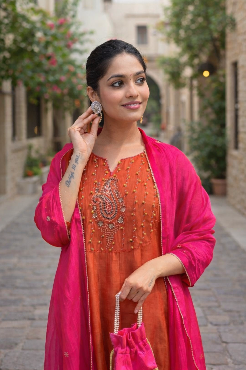 Rust Ghungruu Suit Set