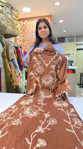 Mocha Bloom Embroidered Suit Set