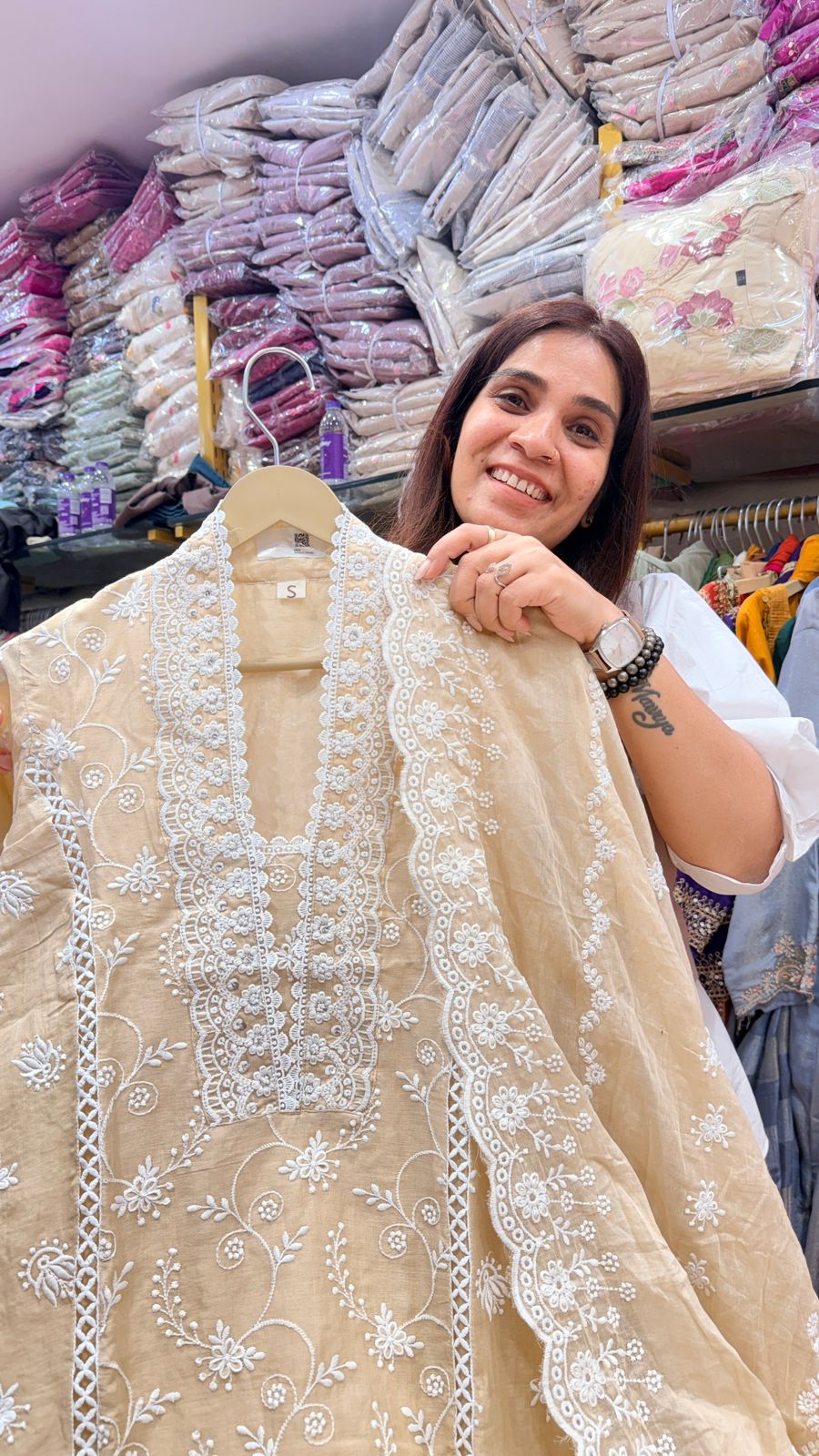 Embroidered Straight Suit Set