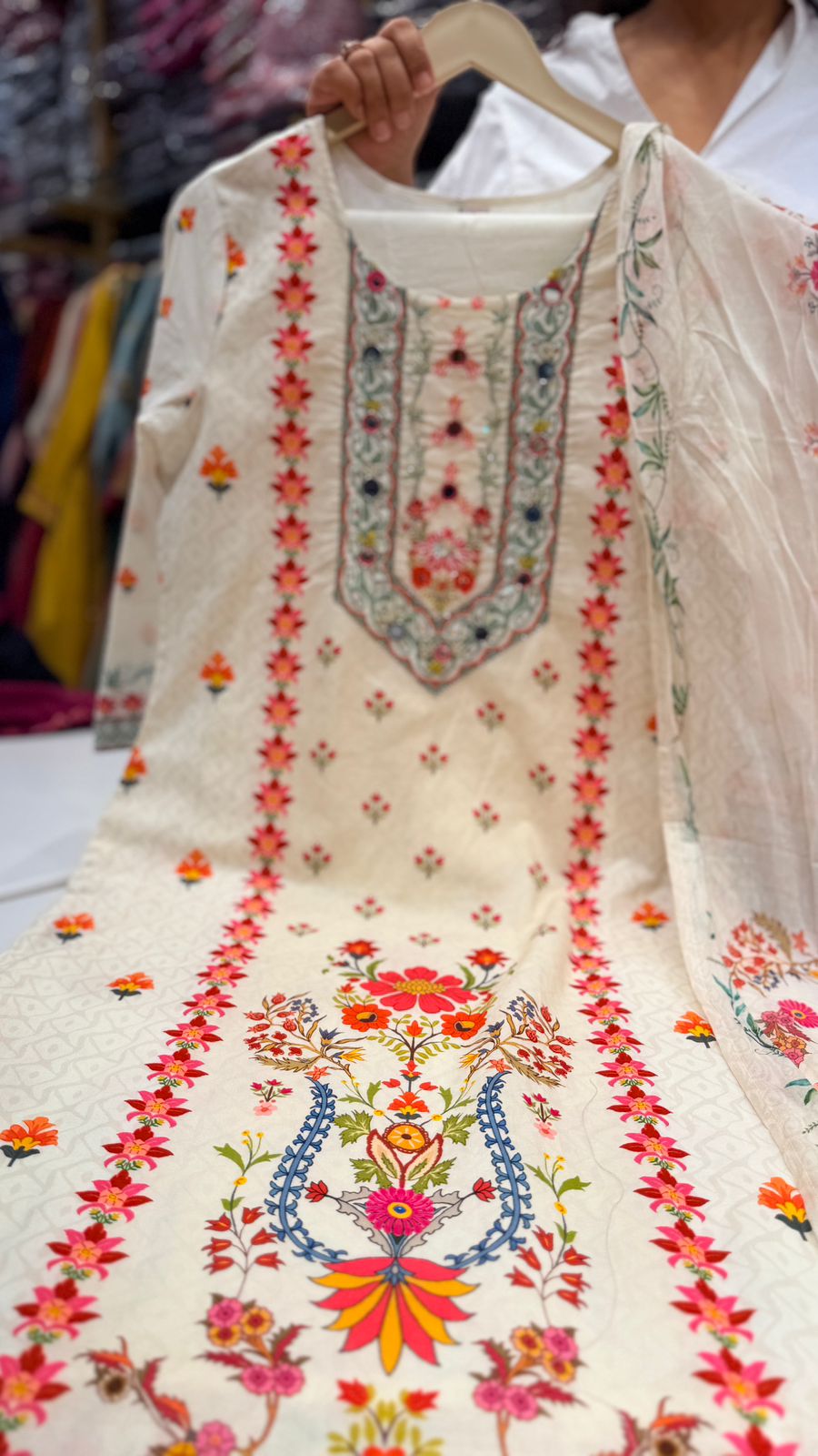 Ivory Garden Embroidered Suit Set