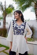 Ivory & Midnight Embroidered Palazzo Set