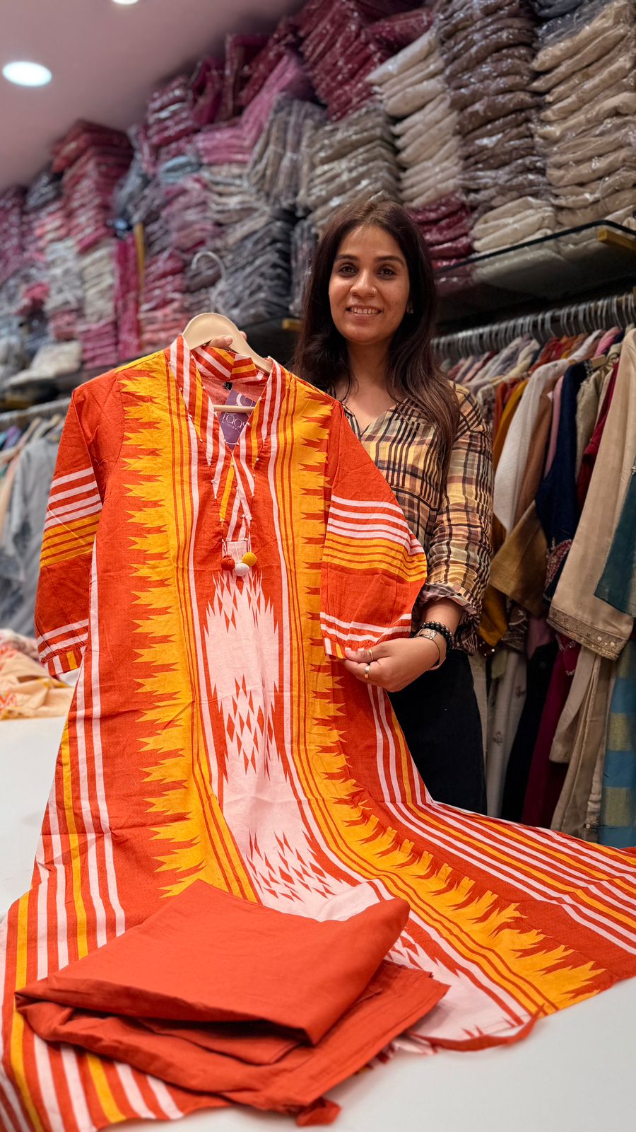 Sunset Blaze Printed Kurta Pant Set