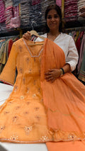 Peach Glow Mul Chanderi Suit Set
