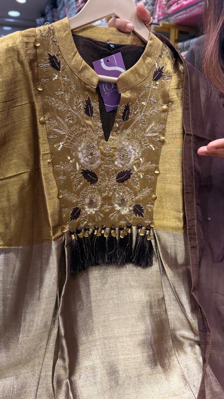 Golden Mocha Kanjivaram Suit Set