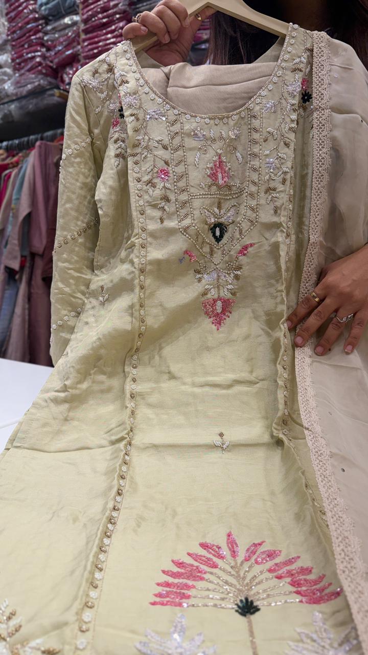 Ivory Sea Embroidered Festive Suit Set