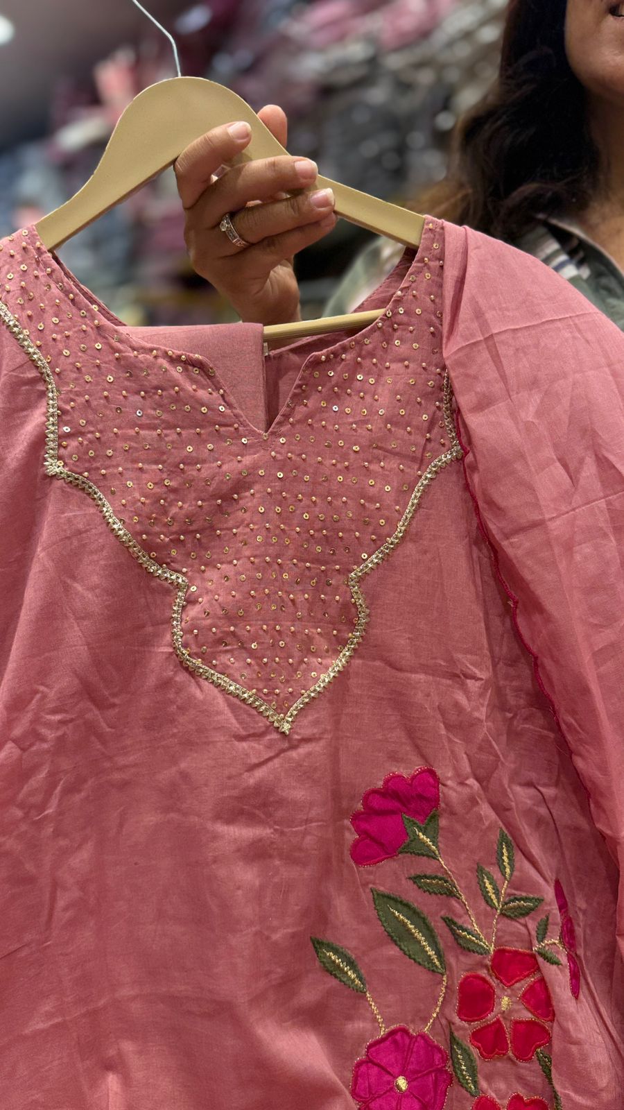 Rose Bloom Mul Cotton Suit Set