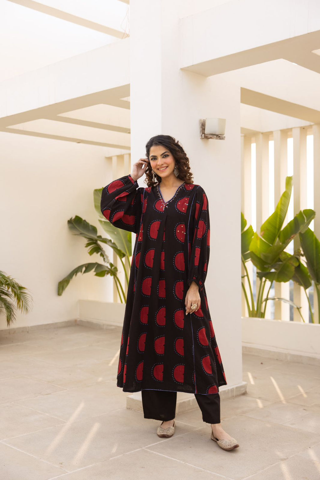 Cocoa Moon Printed Kurta Set