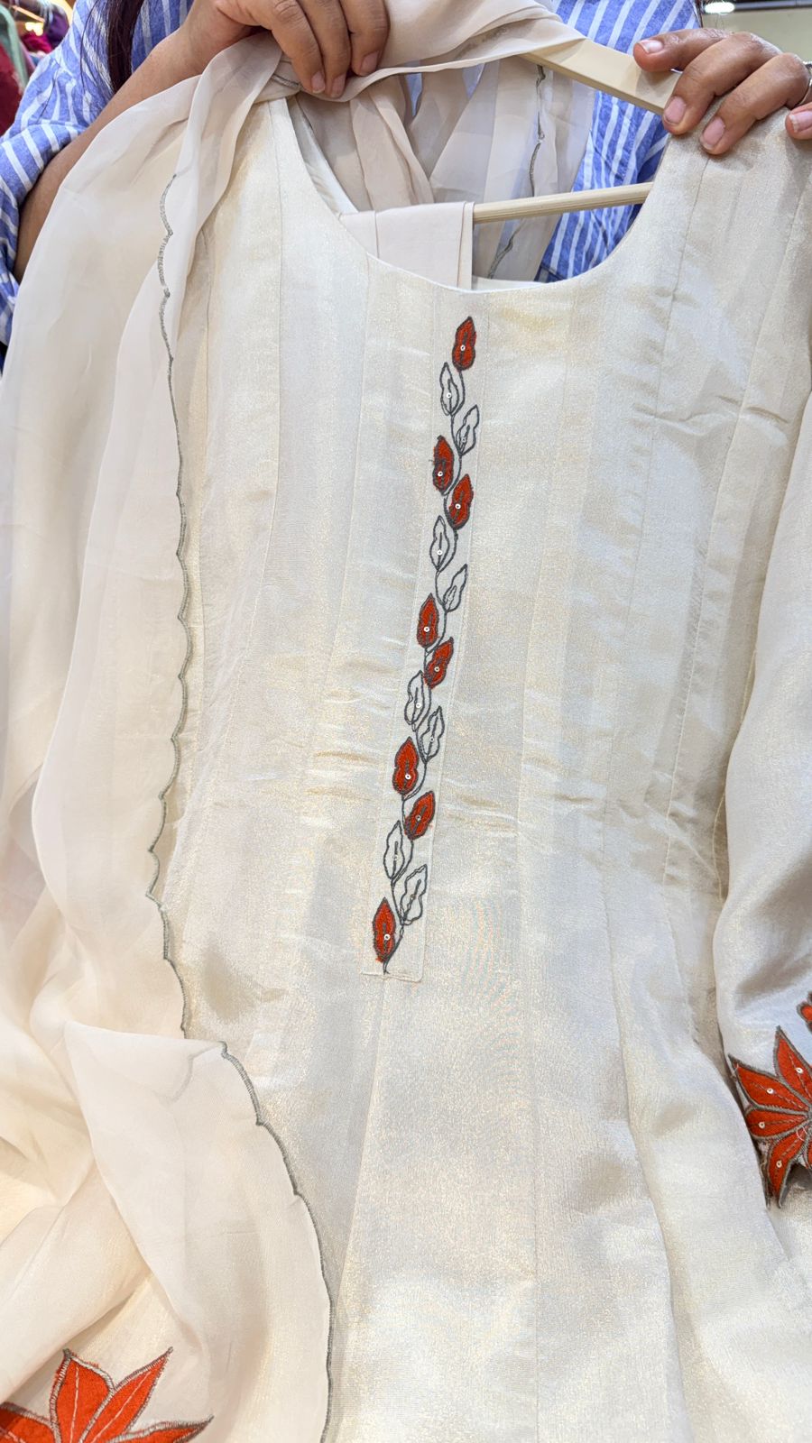 Ivory Blossom Cut Work Suit Set