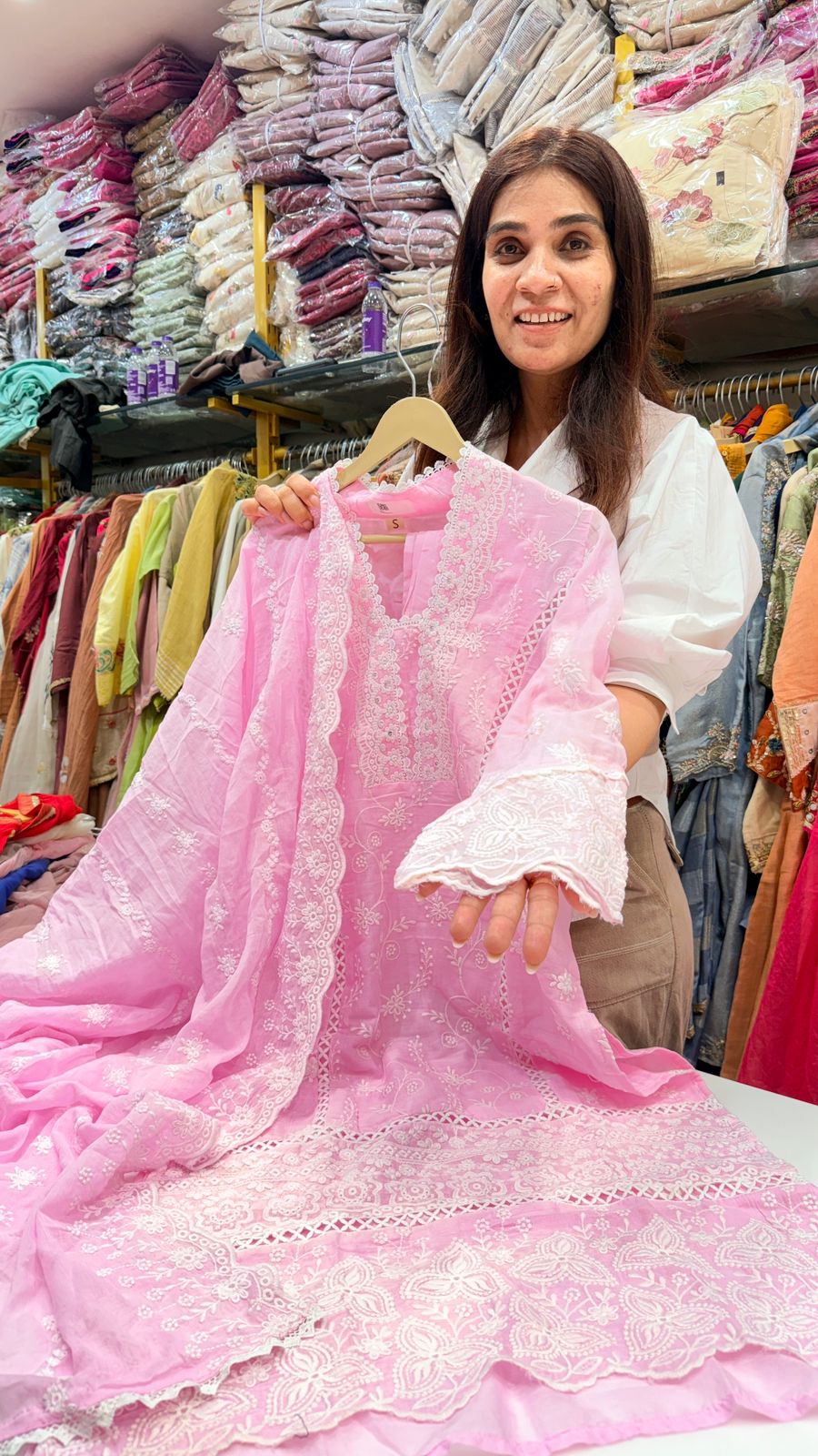 Embroidered Straight Suit Set