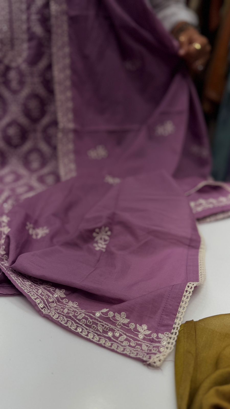 Lavender Mist Chikankari Straight Suit