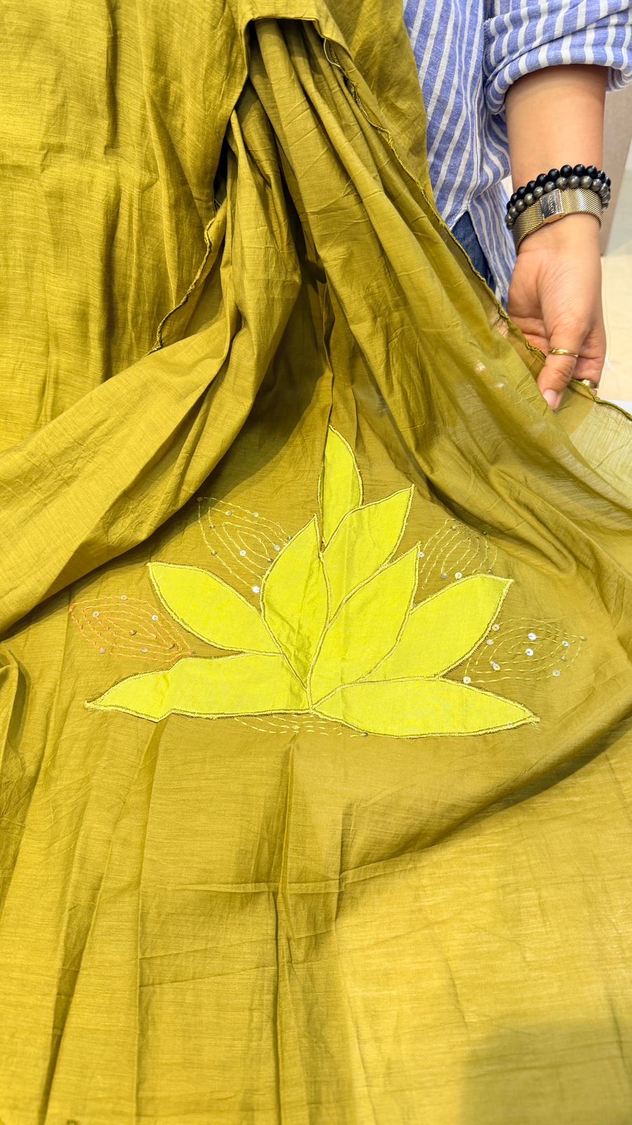 Tree Green Mul Chanderi Suit Set