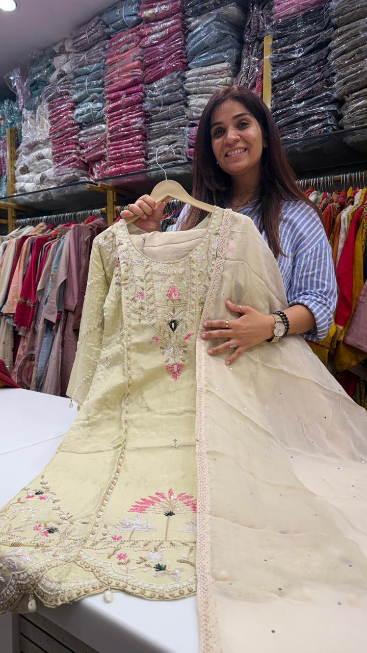 Ivory Sea Embroidered Festive Suit Set