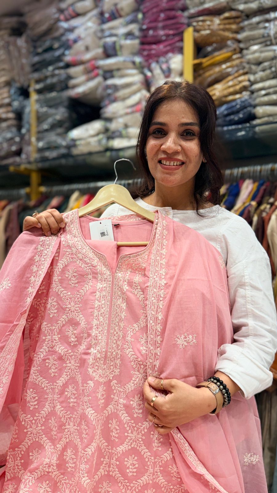 Blush Petal Chikankari Straight Suit