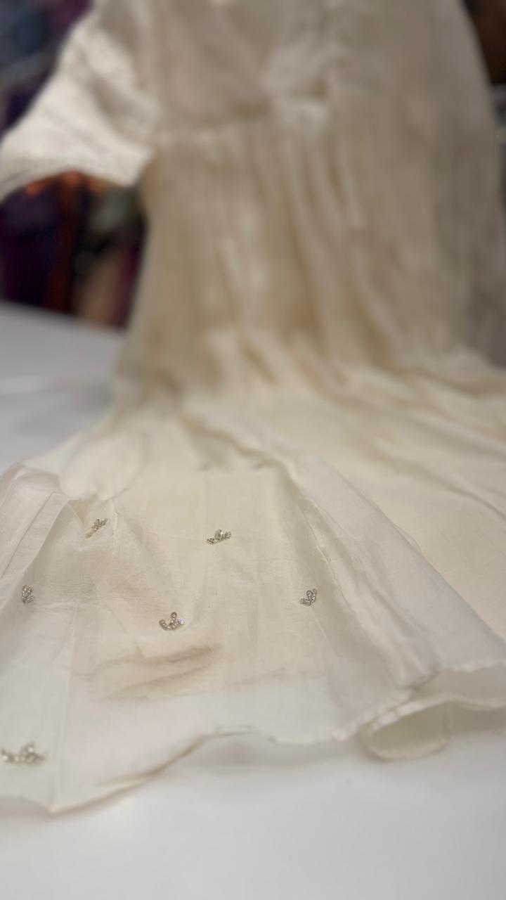 Ivory Grace Mul Chanderi Kurta Dress