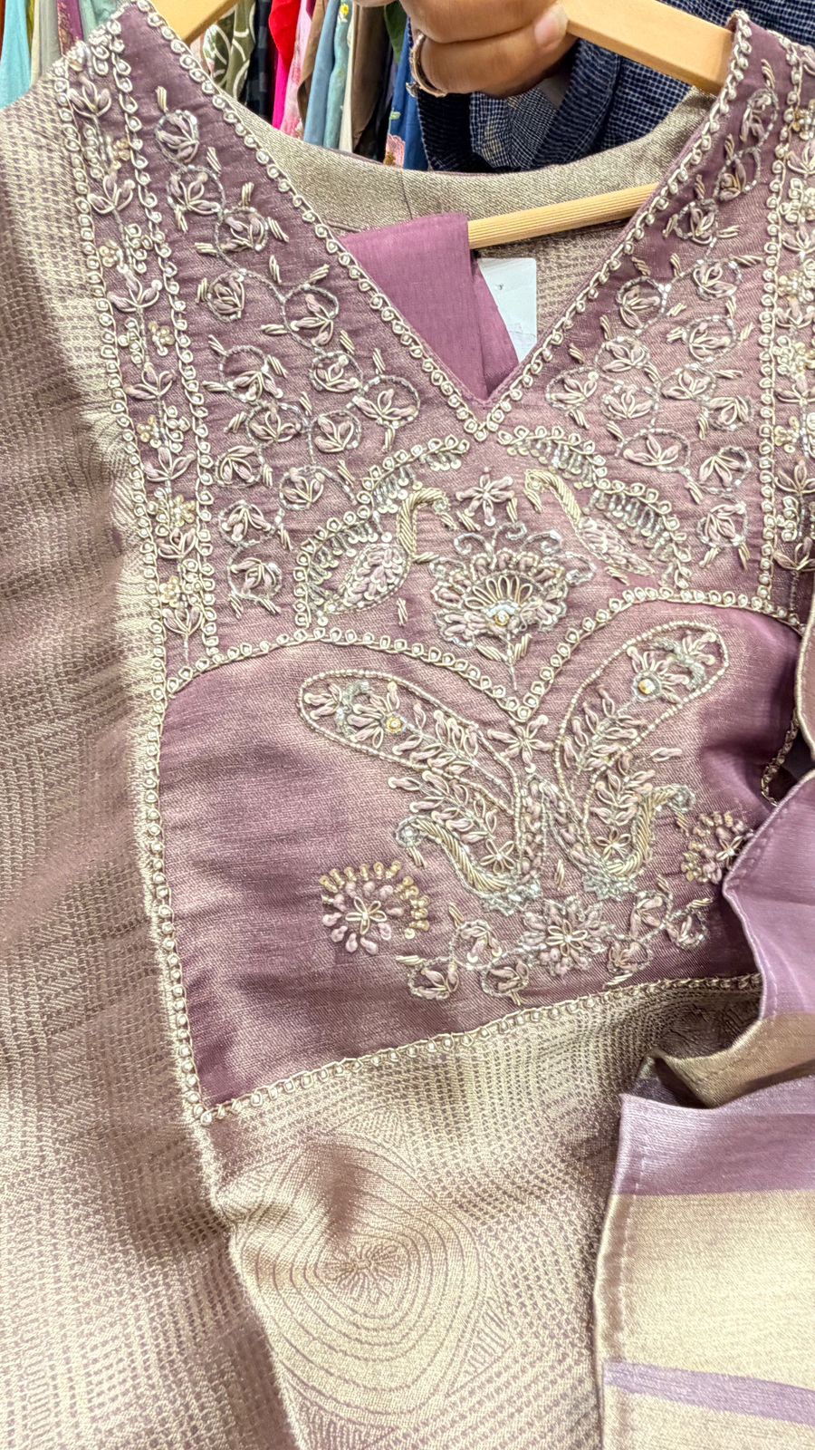 Royal Mauve Kanjivaram Silk Suit Set