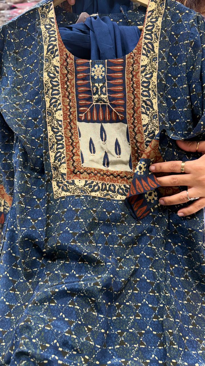 Midnight Indigo Maslin Suit Set