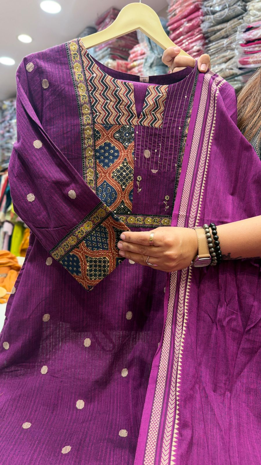 Violet Handloom Suit Set