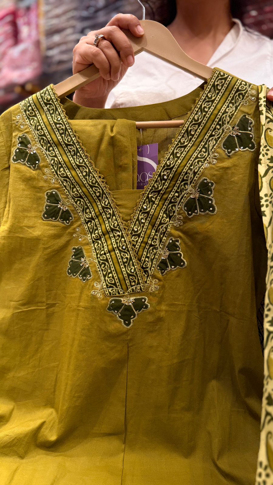 Olive Meadow Cotton Suit Set