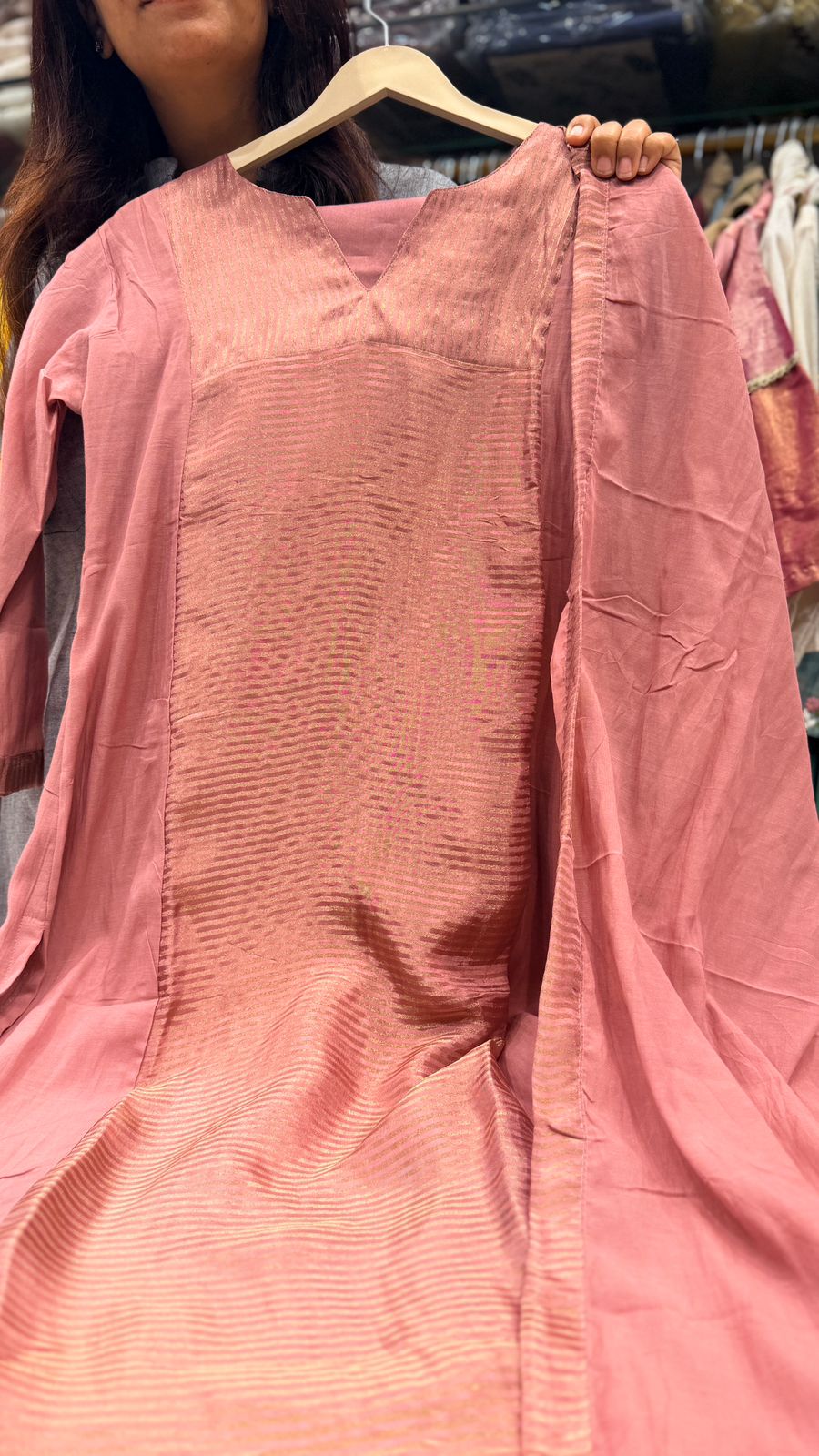 Rose Gold Lurex Work Suit Set