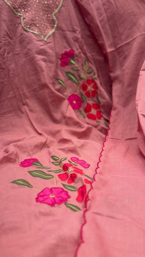 Rose Bloom Mul Cotton Suit Set