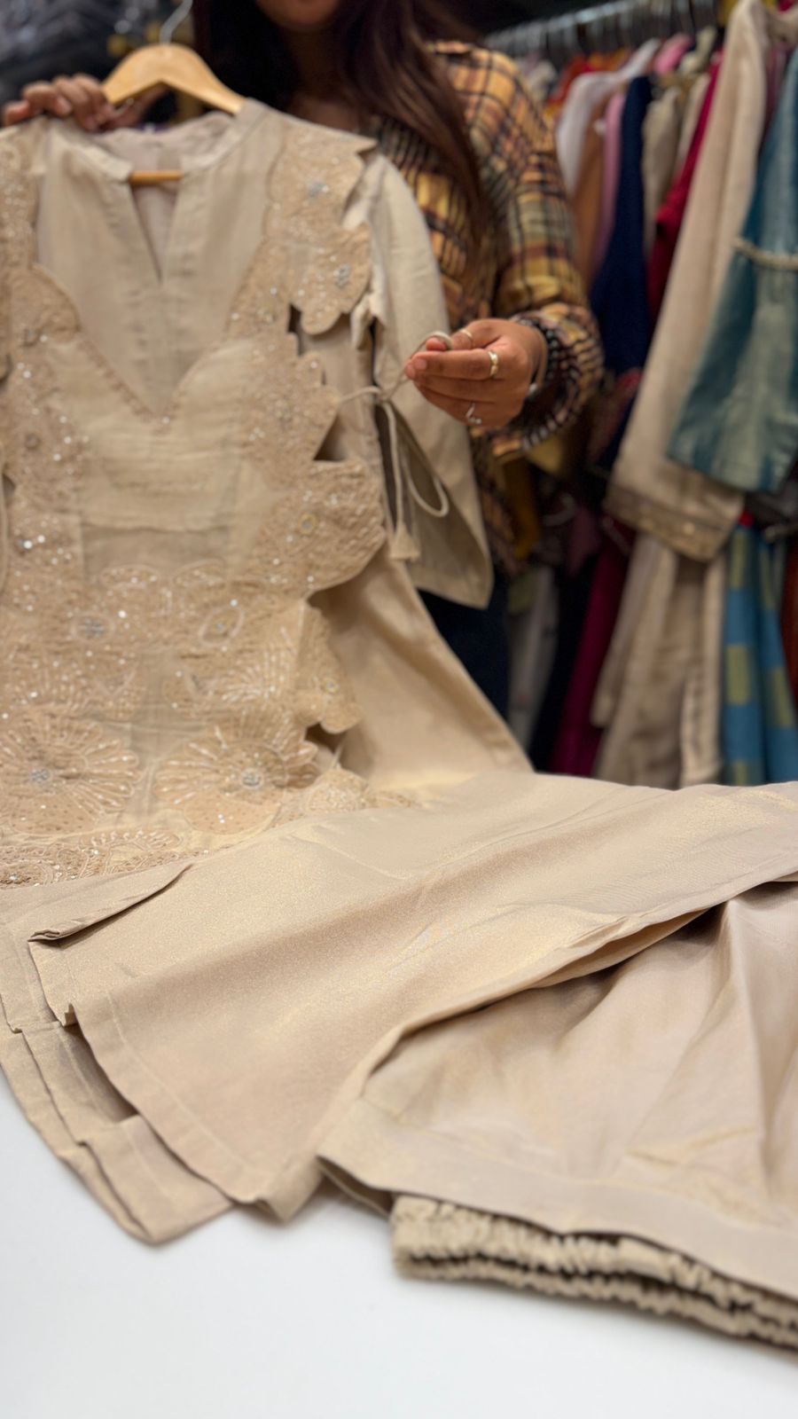 Ivory Shimmer Silk Co- ord Set