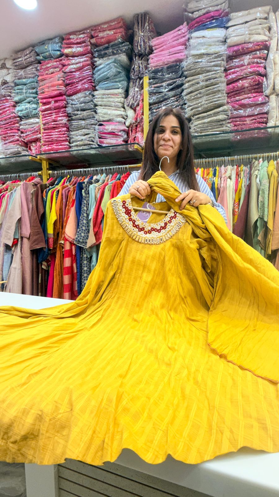 Sunflower Yellow Embellished Anarkali Set