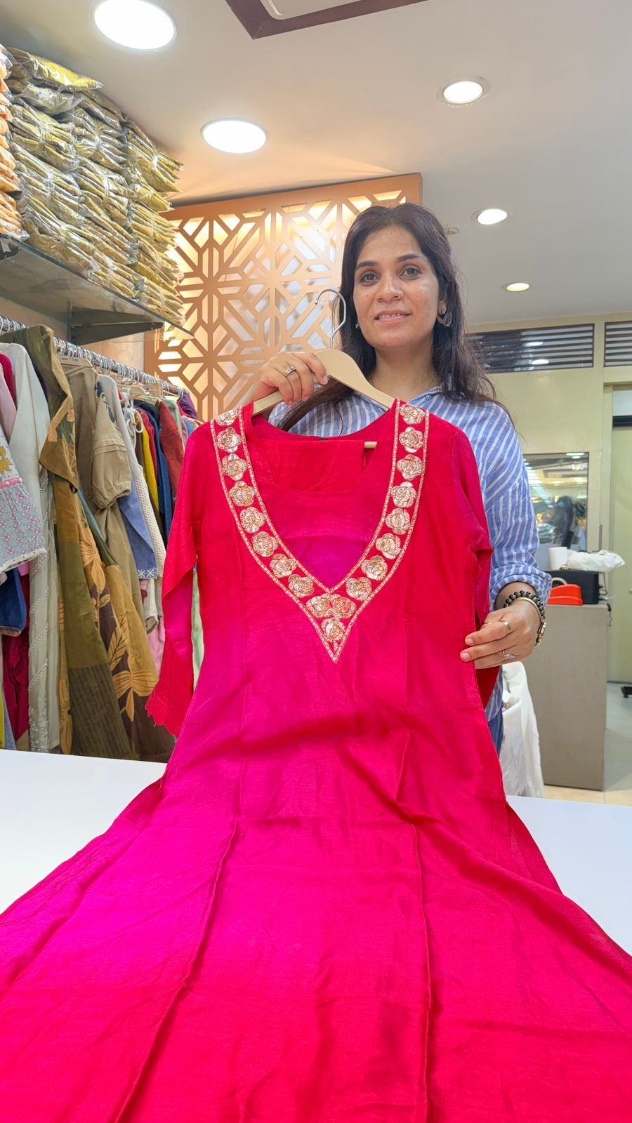 Bright Rani Pink Ombre Rani Pink Set – Raas the creation