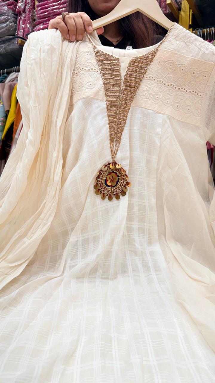 Ivory Grace Flared Mul Anarkali