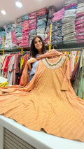Peach Blossom Embellished Anarkali Set