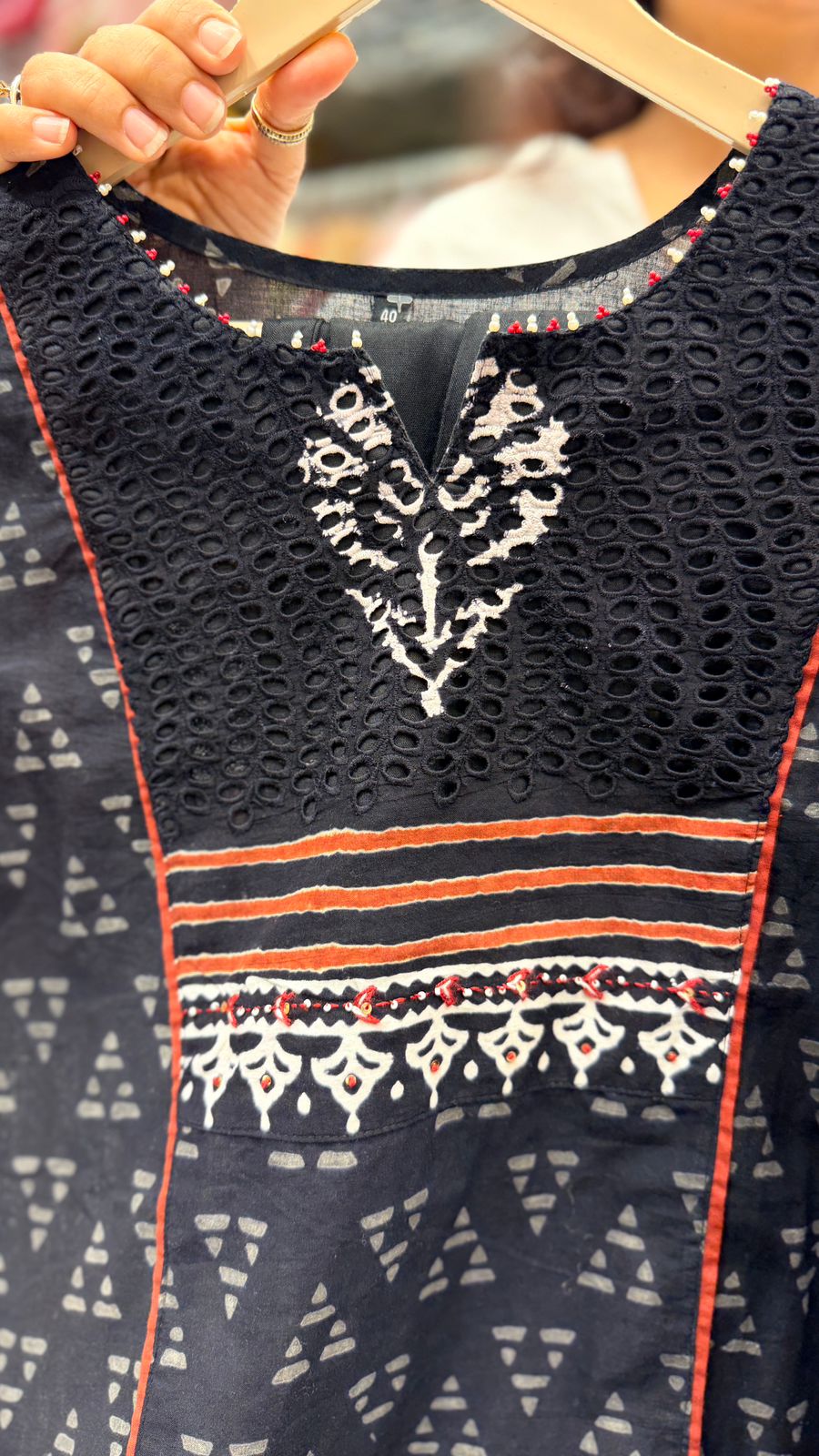 Midnight Tribal Print Cotton Suit Set